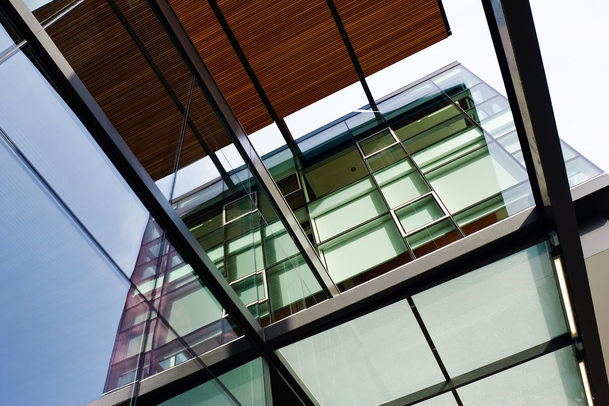 Architectural abstract outside modern building at University of Washington